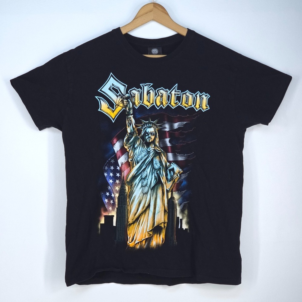 Sabaton Joakim Statue of Liberty USA 2021 Official Tour T Shirt Mens Large Metal